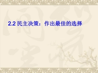 民主决策作出最佳的选择