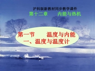 温度与内能第一课时沪科版