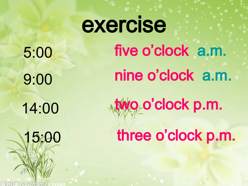 英文时间表达法及练习_第3页