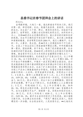 县委书记在春节团拜会上的讲话发言_1