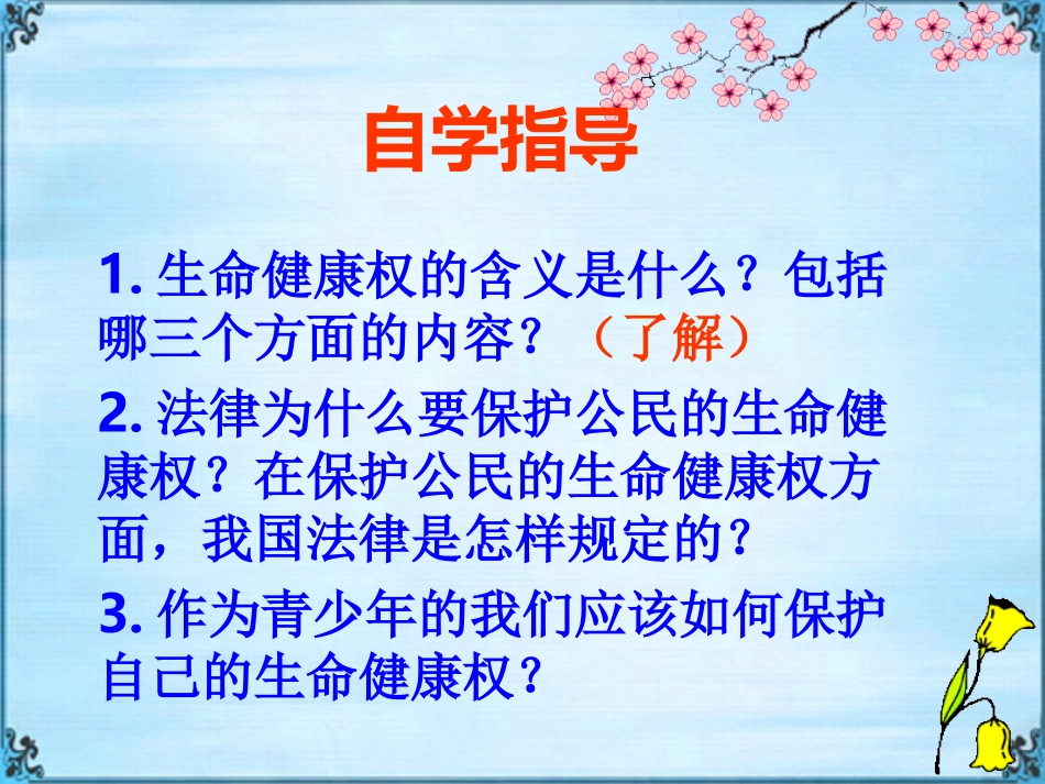 鲁教版八年级上册第八课第一框法律保护我们的生命健康权（共28张PPT）_第3页