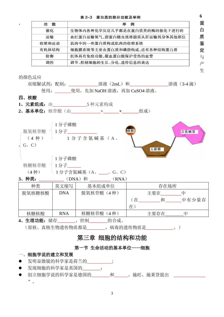 生物必修1复习默写_第3页