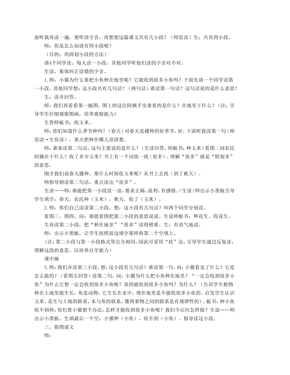 《小猫种鱼》教案示例_第2页