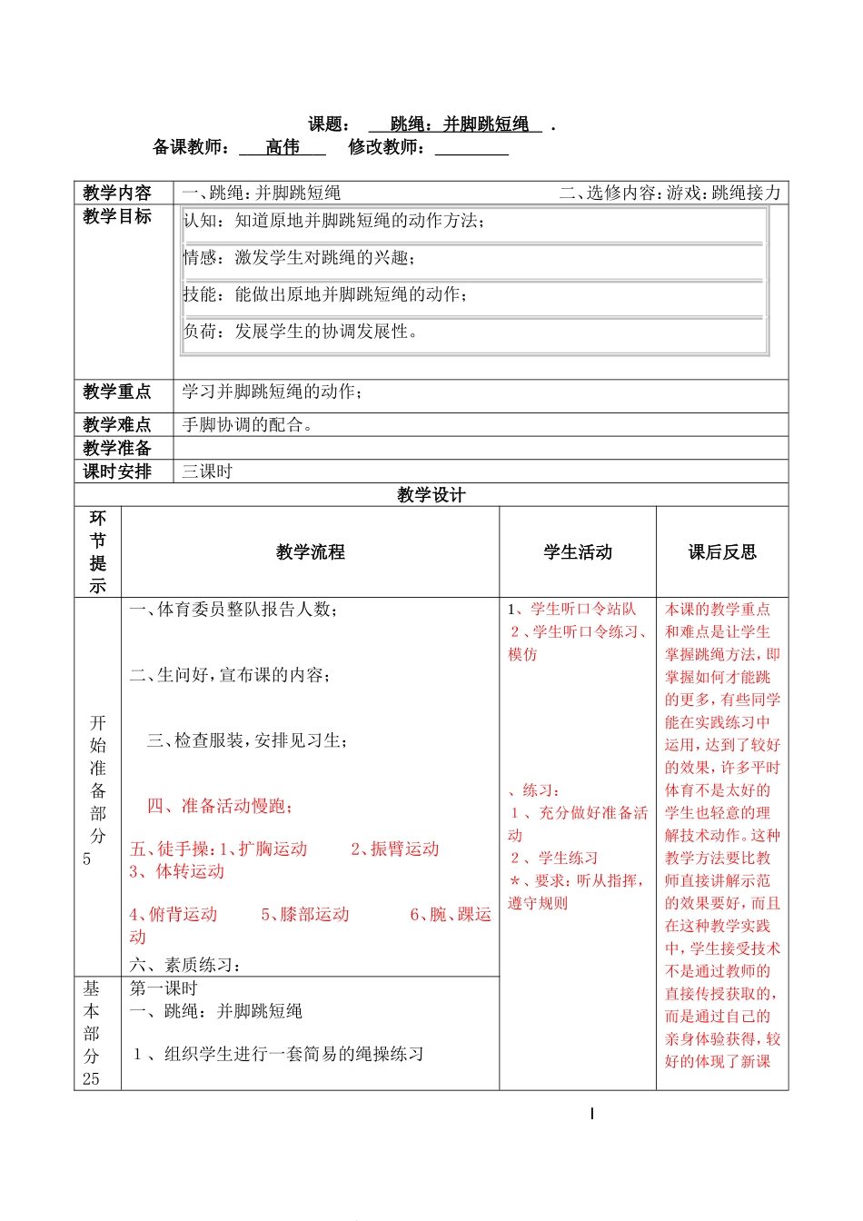 跳绳：并脚跳短绳_第1页