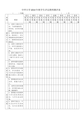 课堂教学问卷调查