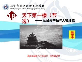 天下第一楼——从台词中品味人物形象