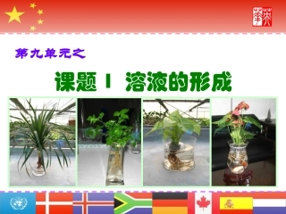 初中三年级化学下册第九单元溶液课题1溶液的形成第一课时课件