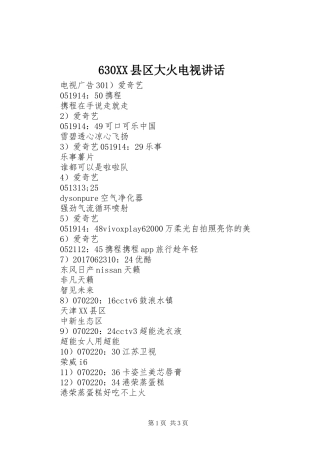 630XX县区大火电视讲话发言_1