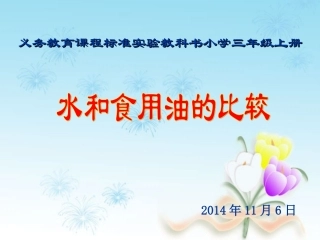三年级科学上册水和油的比较