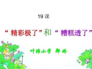 精彩极了和糟糕透了PPT