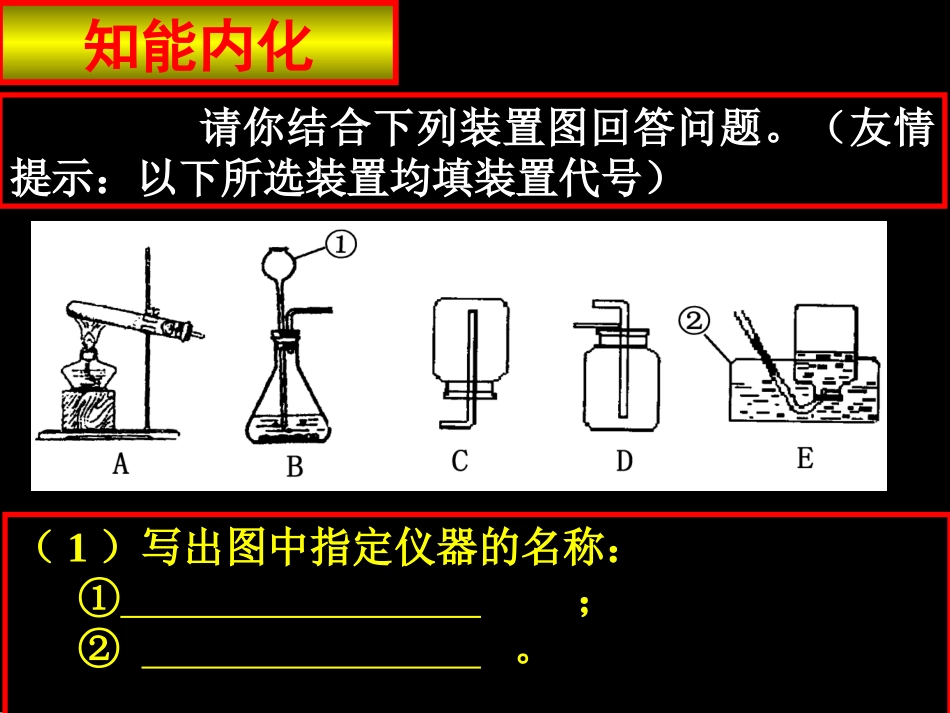 2011年中考化学常见气体的制备复习课件_第2页