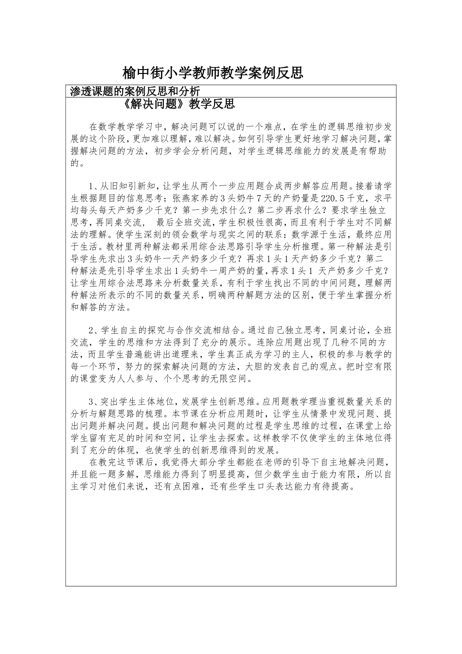 解决问题教学反思_第1页