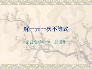 解一元一次不等式彭国华
