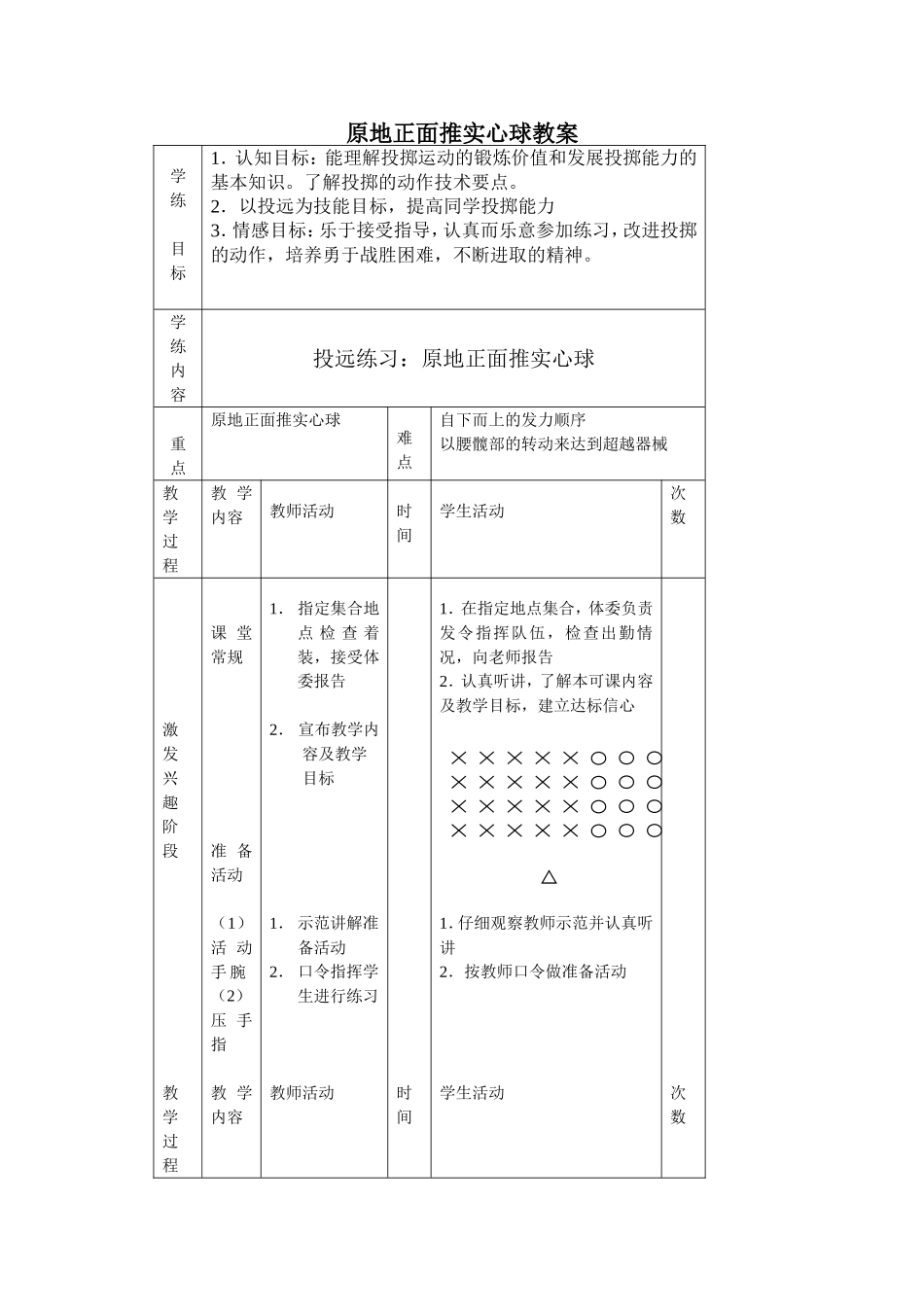 原地正面推实心球教案_第1页
