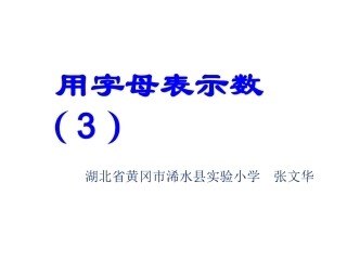用字母表示数3