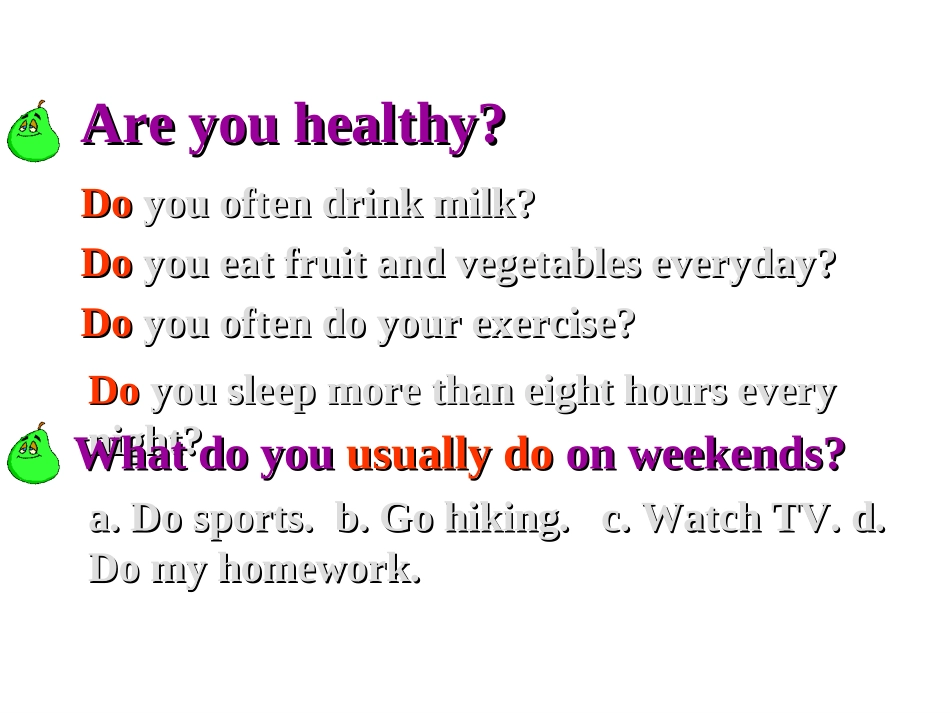 新目标初二英语上《unit1_How_often_do_you_exercise》PPT课件[1]_第2页