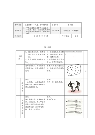 足球：脚内侧踢球教案