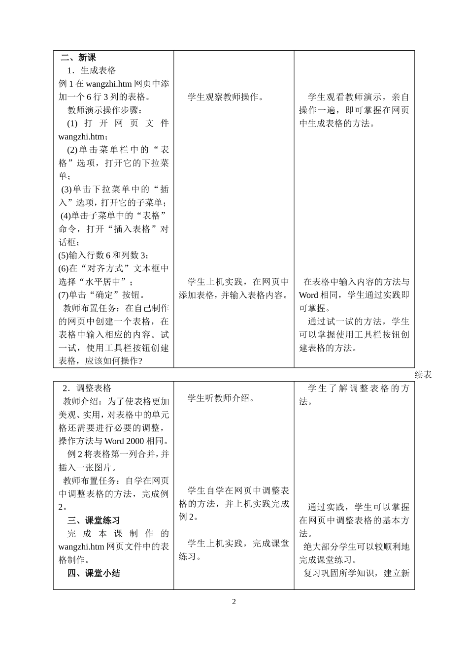 在网页中插入表格_第2页