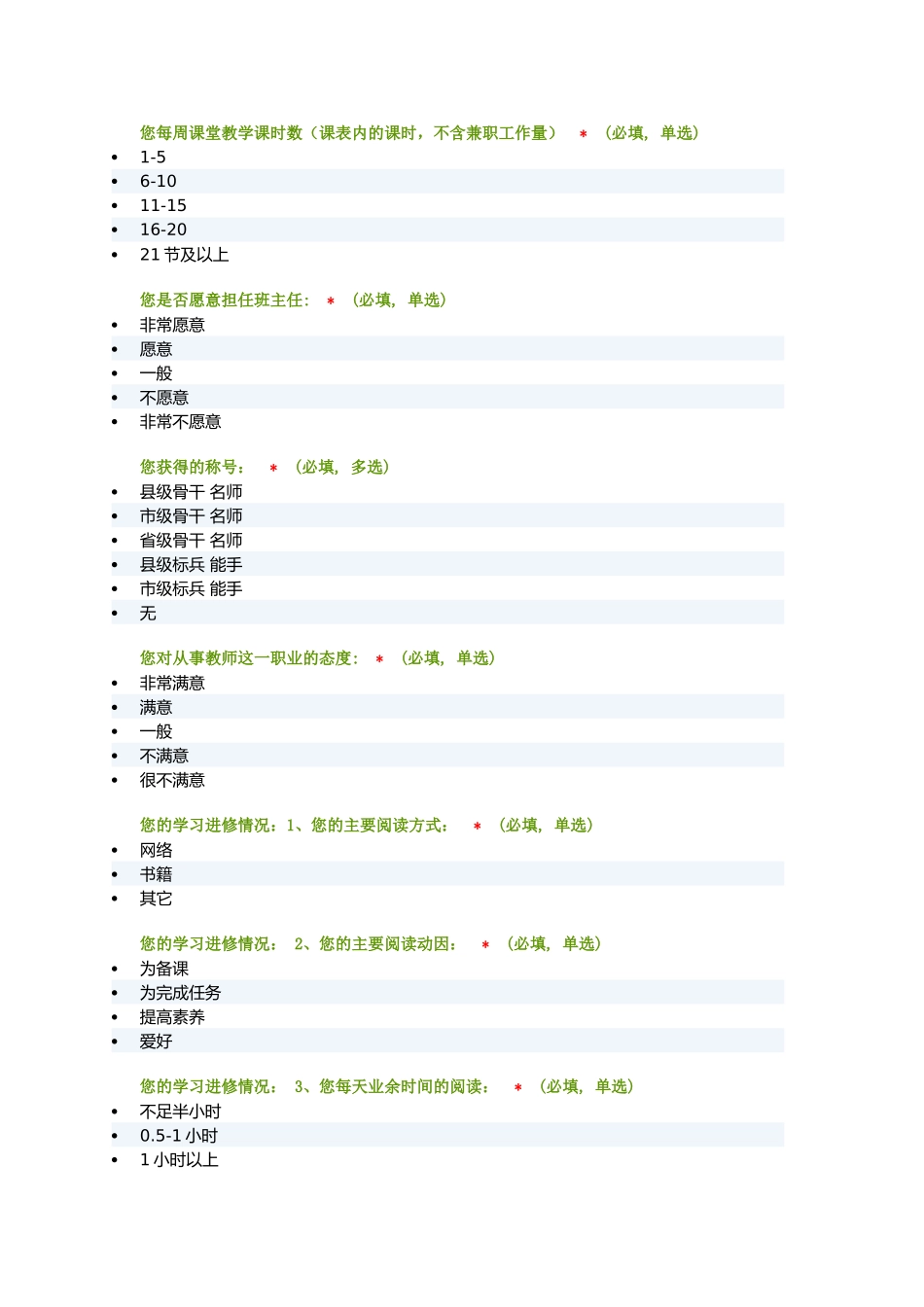 中小学教师专业发展调查问卷_第2页