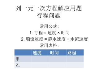 列一元一次方程解应用题