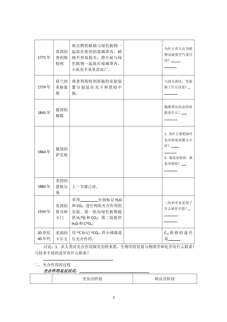 光合作用（预习案）_第3页