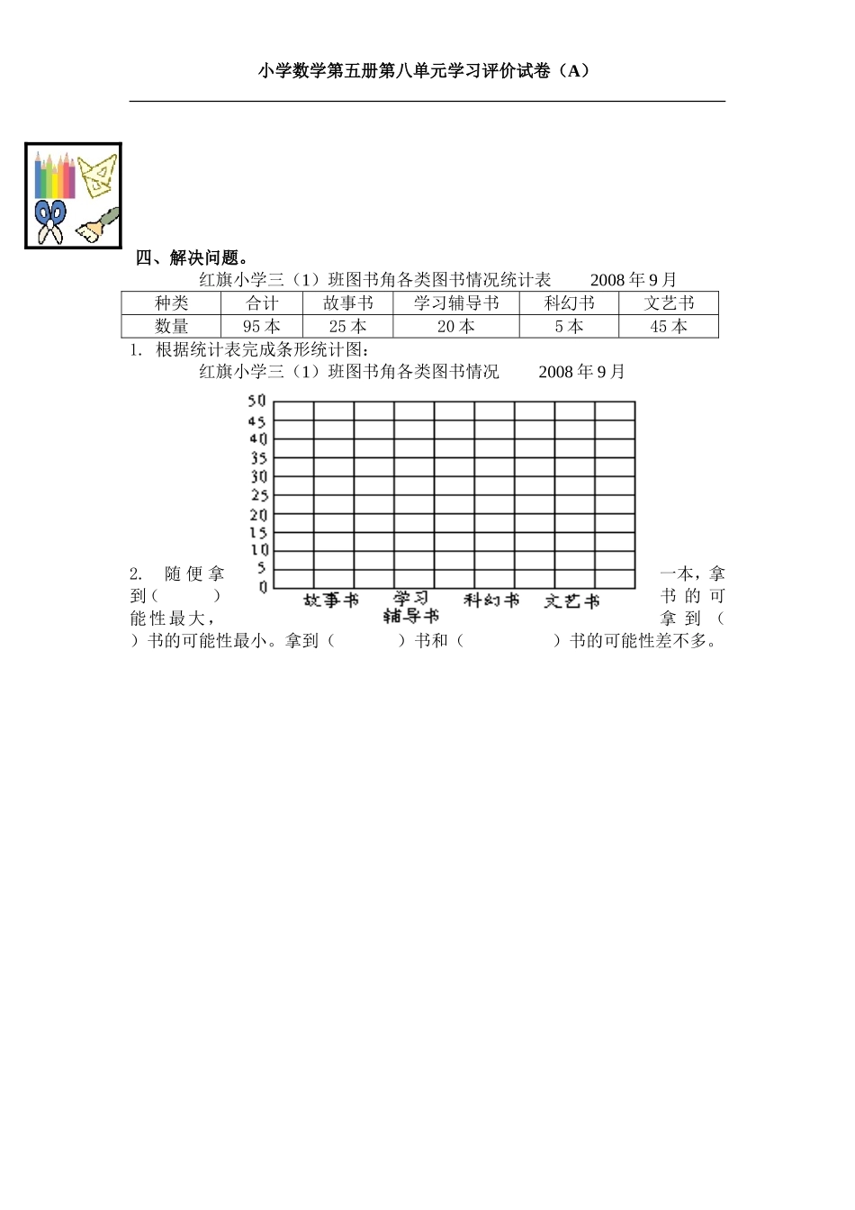 人教版小学数学三年级上册第八单元学习评价试卷(A)_第2页