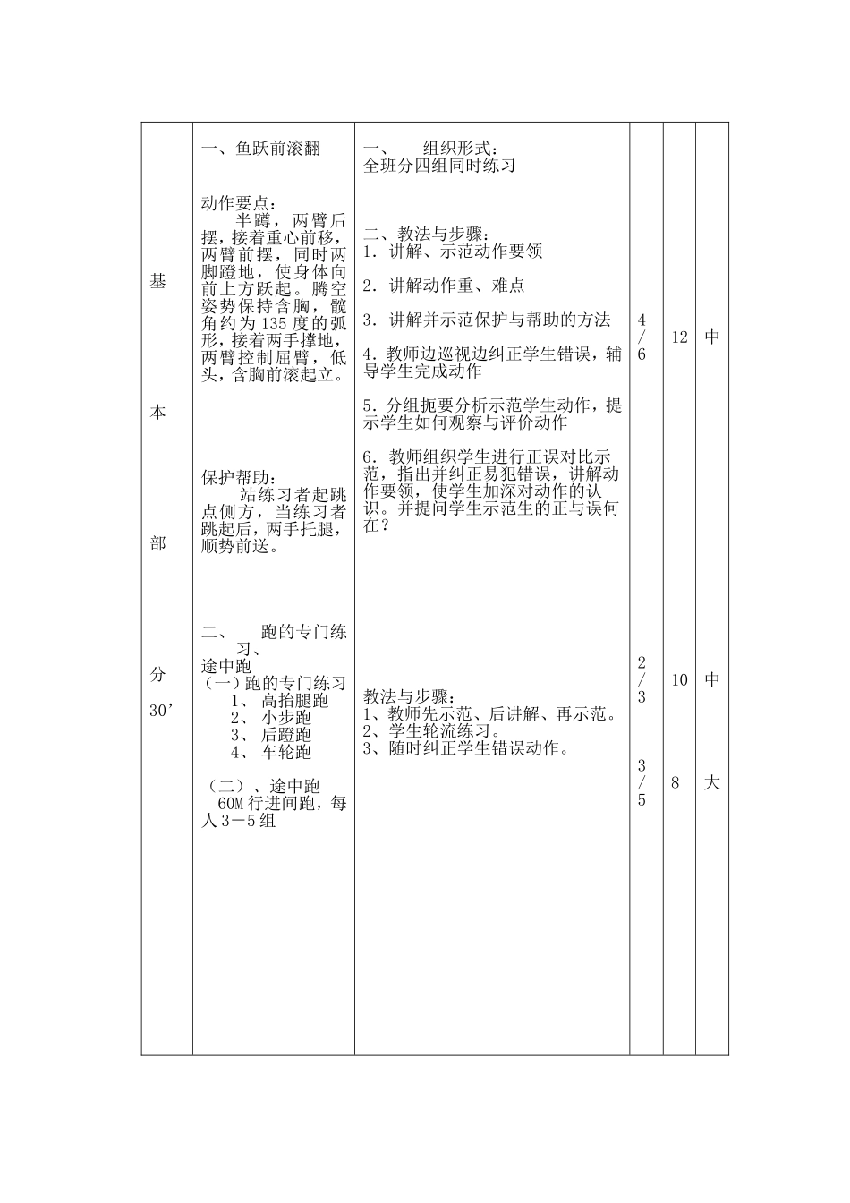 鱼跃前滚翻教案 (2)_第2页