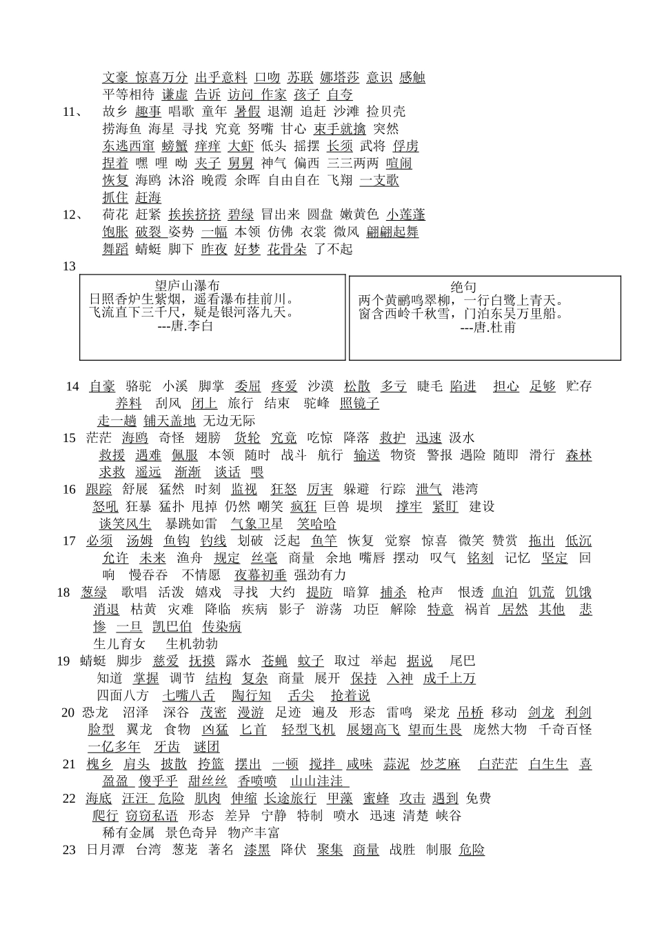 苏教版语文第6册1--8单元基础知识_第2页