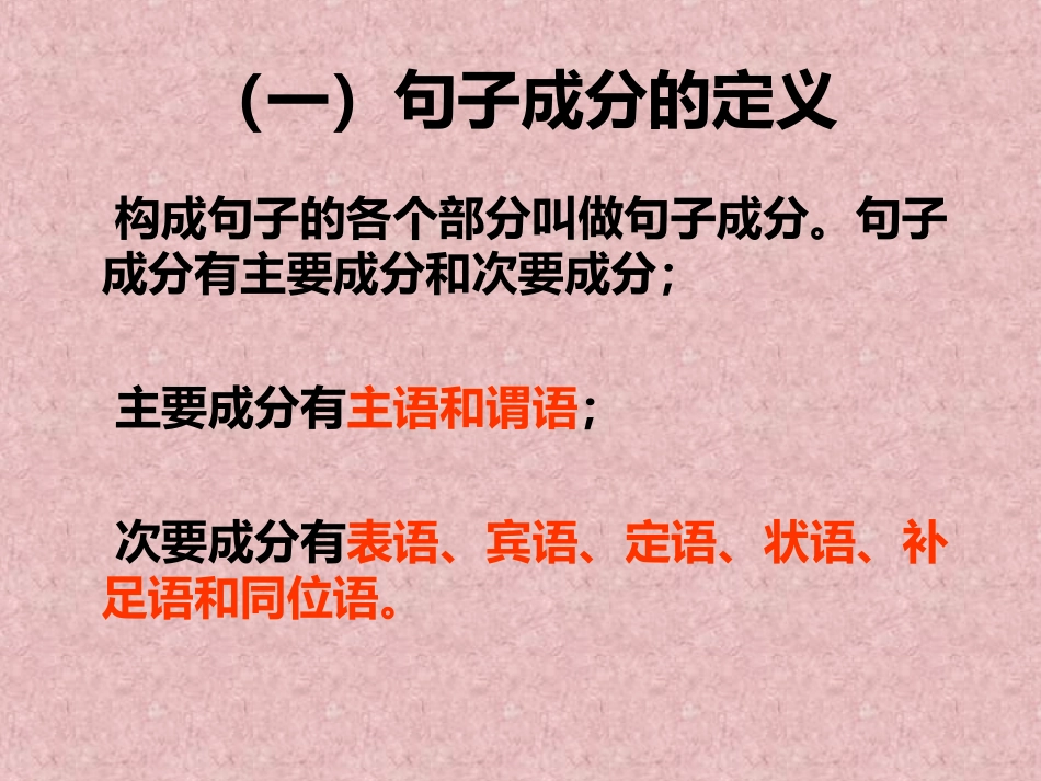 高一英语《英语句子成分及基本结构》PPT课件_第2页