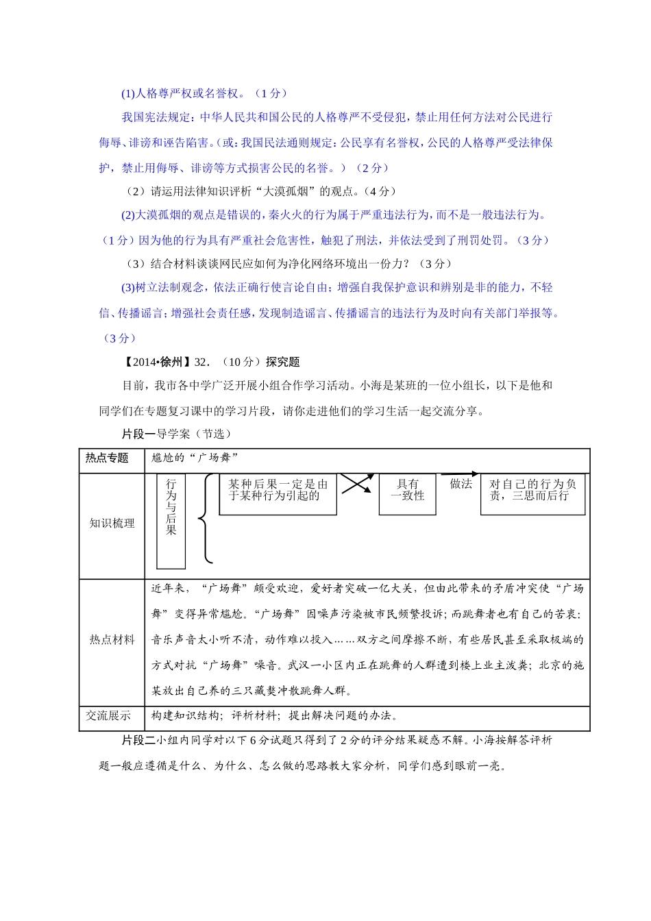 2014年中考政治真题按知识点分类汇编：权利与义务（非选择题）_第2页