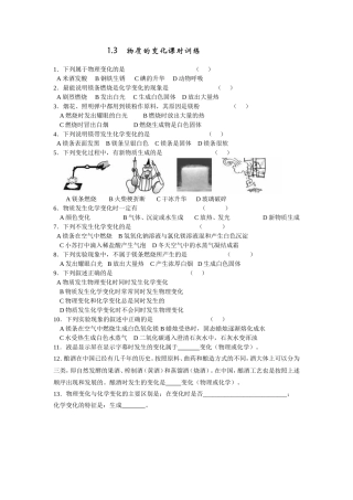 物质的变化课时训练