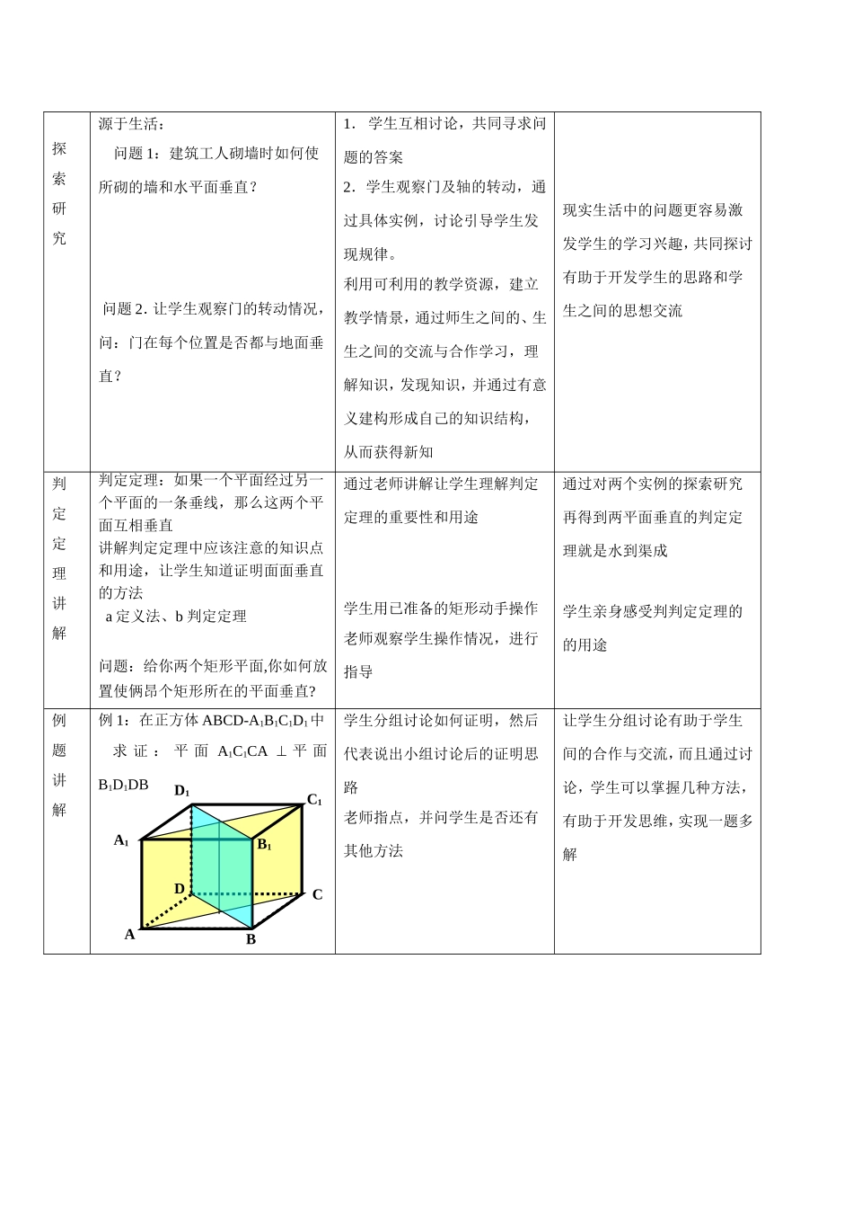 面面垂直的判定和性质教案_第3页