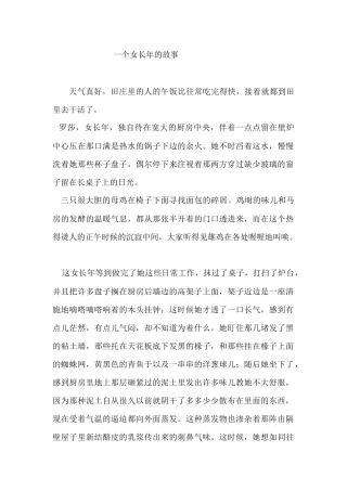 一个女长年的故事
