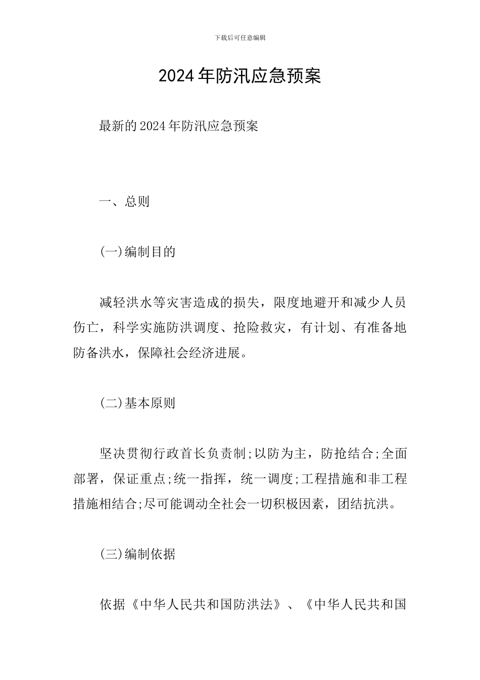 2024年防汛应急预案_第1页