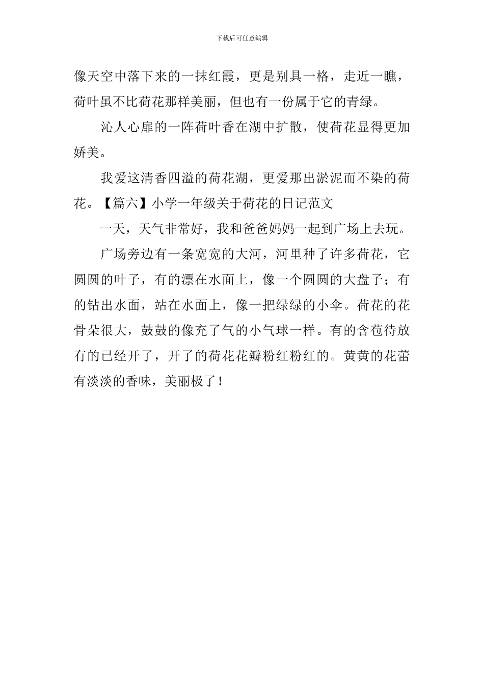 小学一年级关于荷花的日记范文_第3页