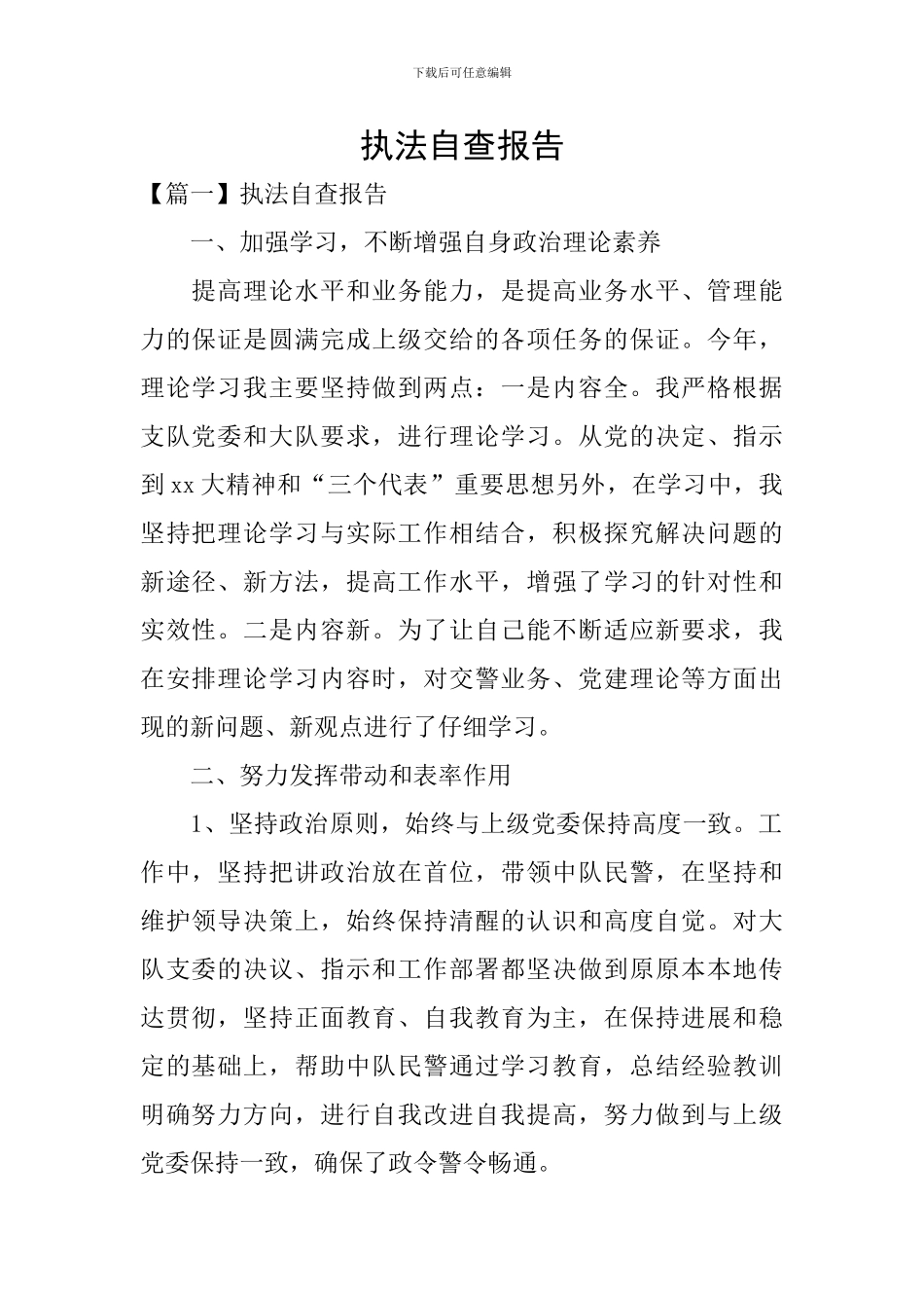 执法自查报告_第1页