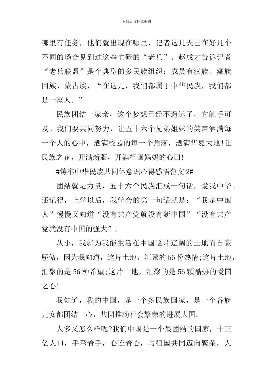 铸牢中华民族共同体意识心得感悟_第2页