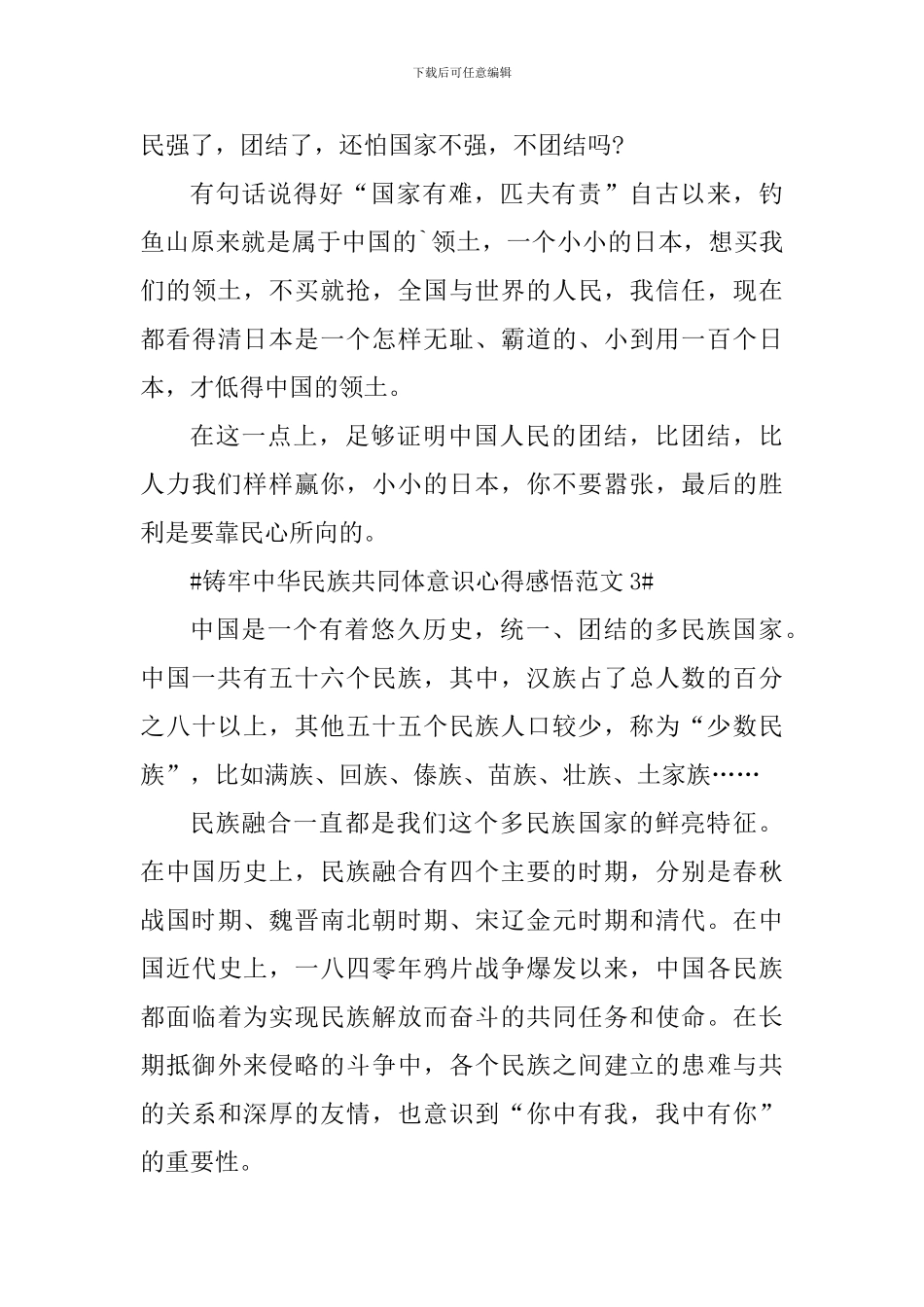 铸牢中华民族共同体意识心得感悟_第3页