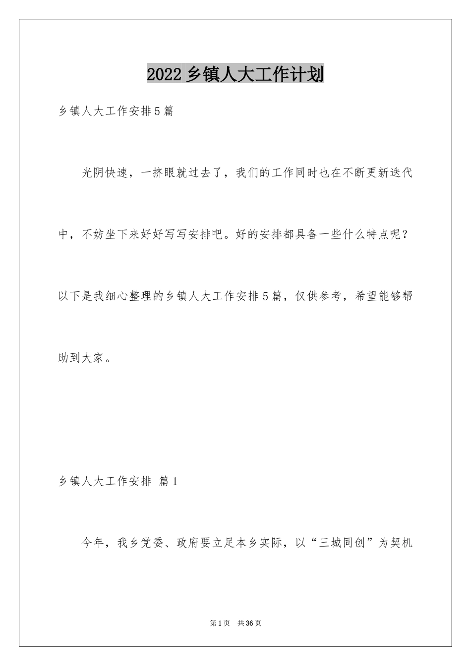 2024乡镇人大工作计划_1_第1页