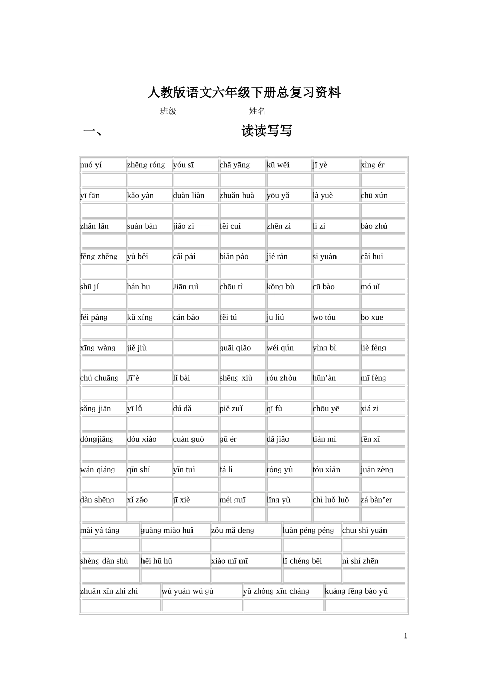人教版六年级语文毕业总复习资料_2_-_副本_第1页