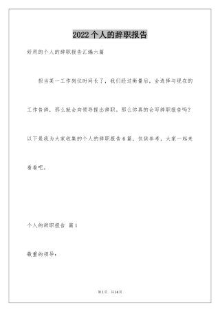 2024个人的辞职报告_170