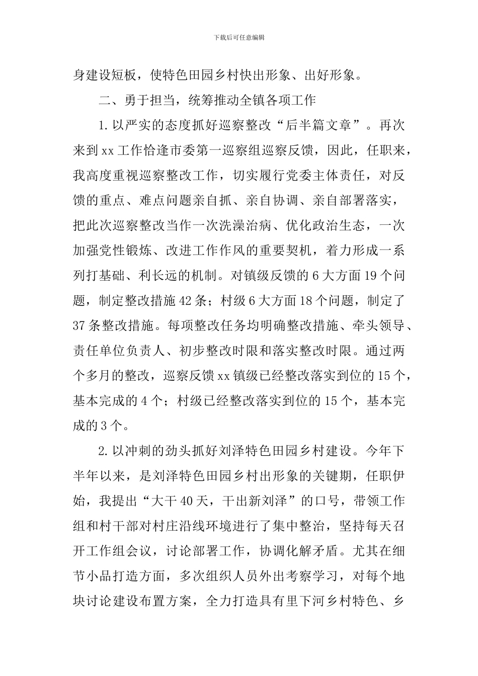 2024年乡镇党委书记述职报告_第2页