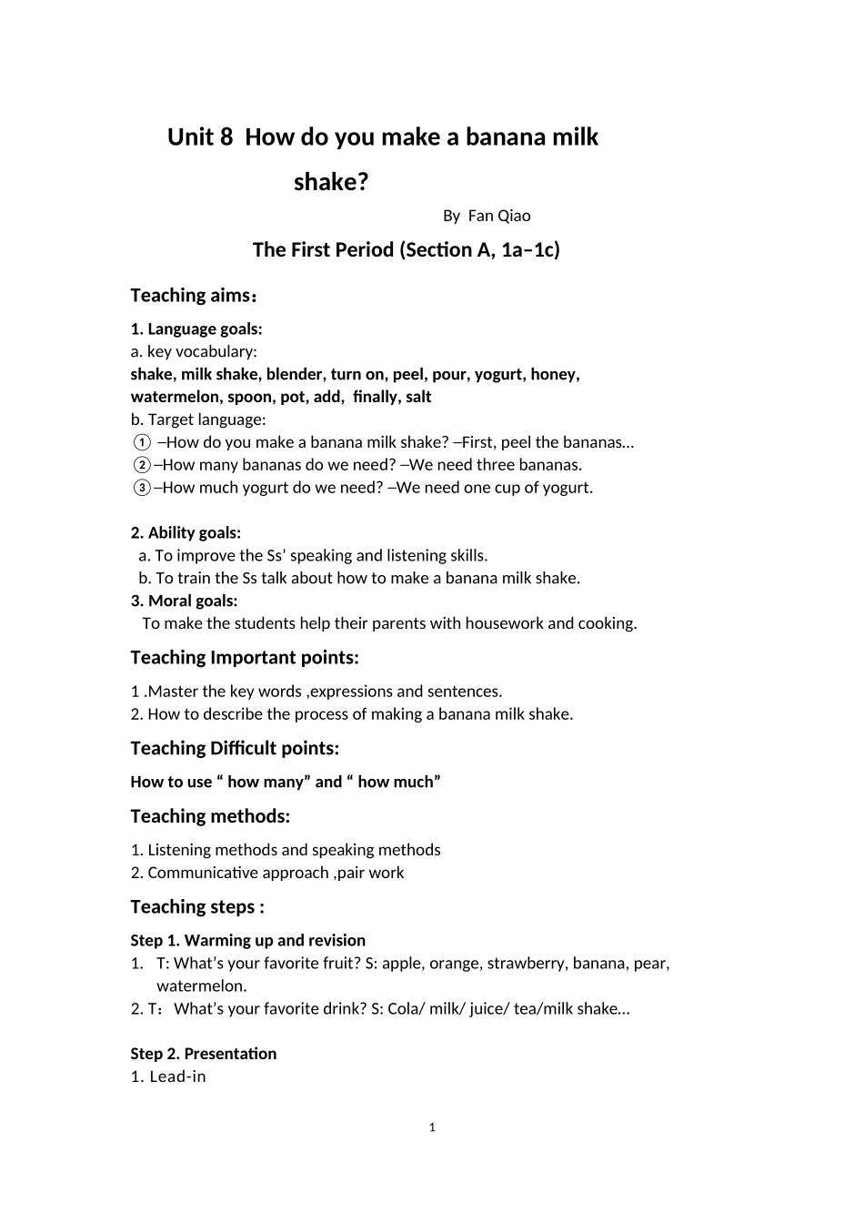 八年级unit3范巧_第1页