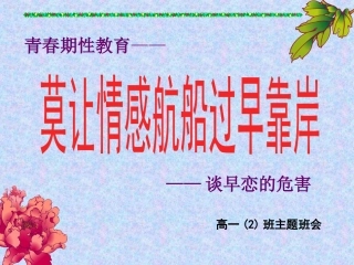 青春期性教育—谈早恋的危害早恋课件444ppk