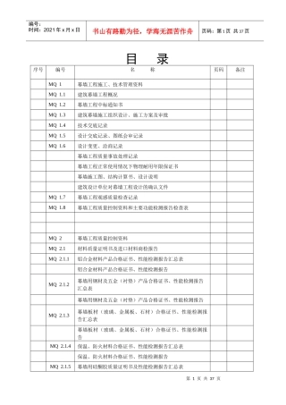 建筑幕墙施工质量验收资料(全套表格)