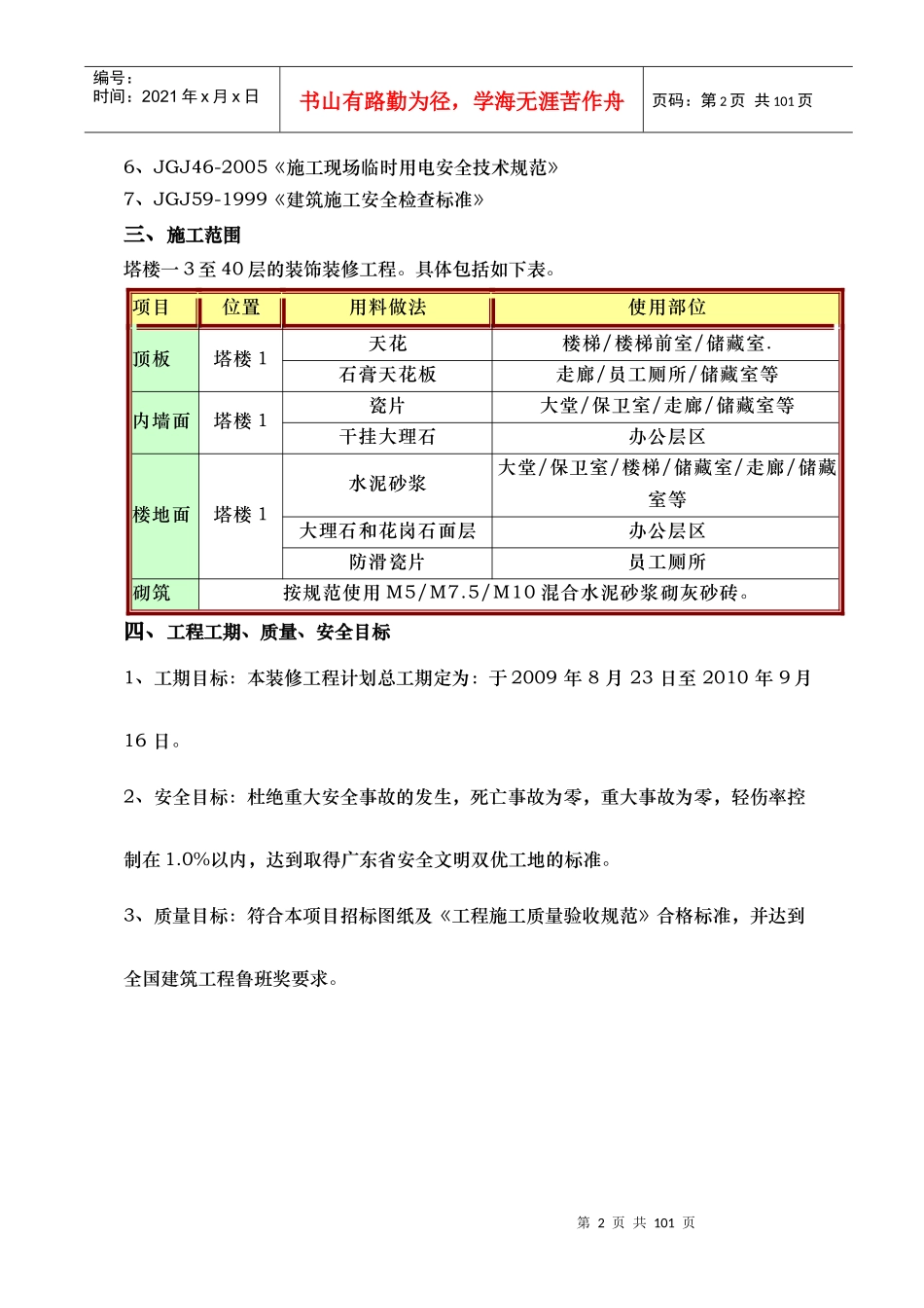 大型酒店项目装修工程施工组织设计_第2页