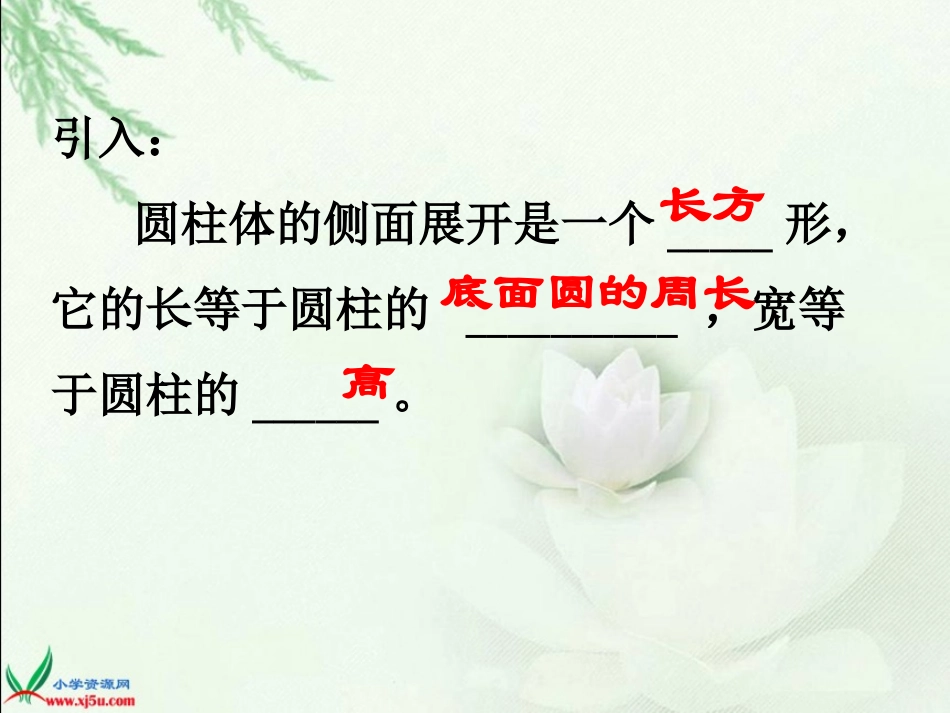 （苏教版）六年级数学下册课件圆柱的表面积计算_第2页