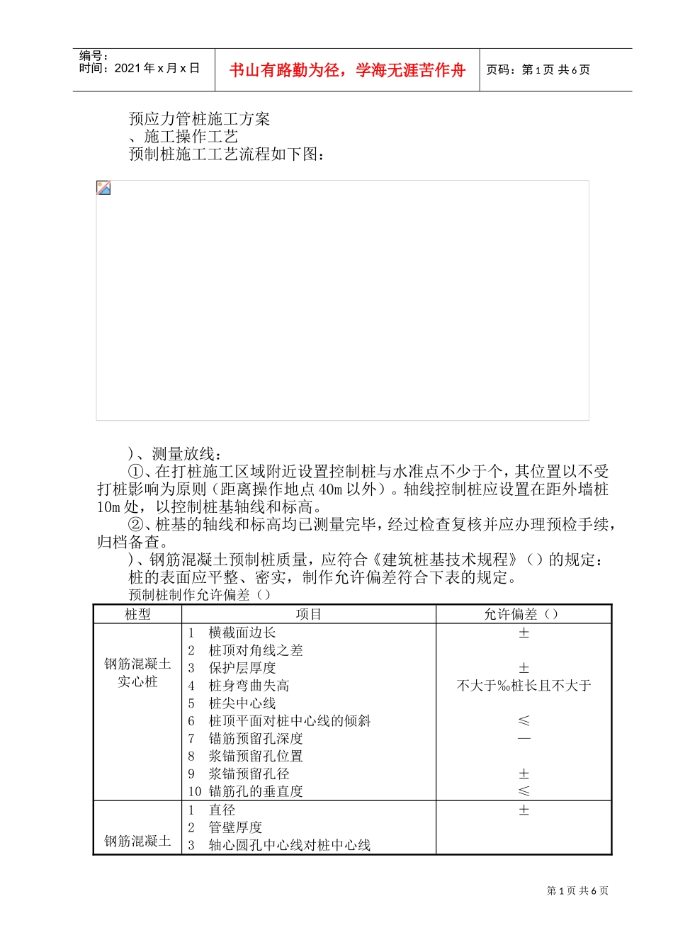 预应力管桩施工组织设计方案(DOC8页)_第1页