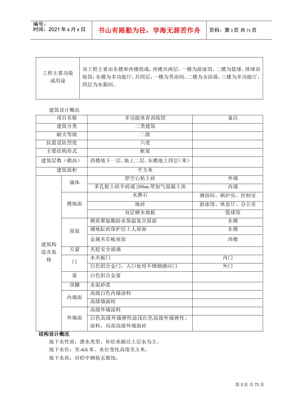 山东农业大学多功能体育训练馆土建工程施工组织设计(DOC81页)_第3页
