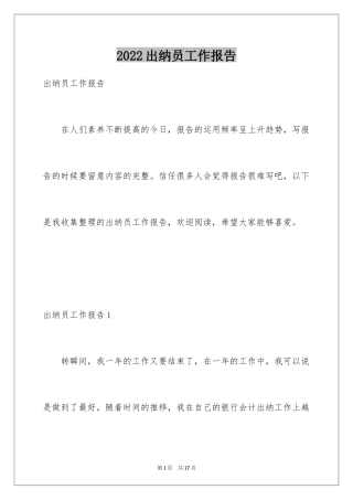 2024出纳员工作报告_1